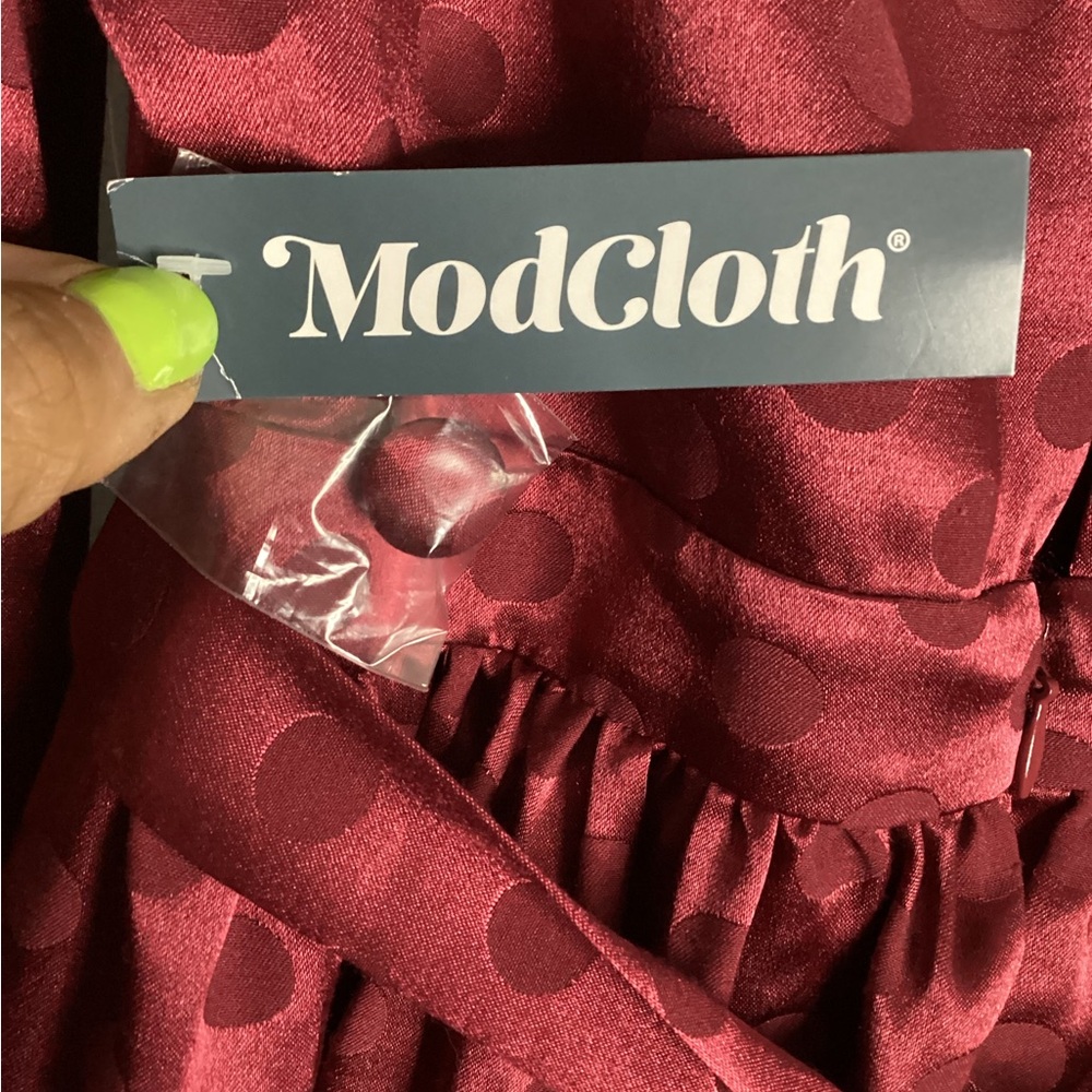 Modcloth Burgundy Dress S - Picture 10 of 10